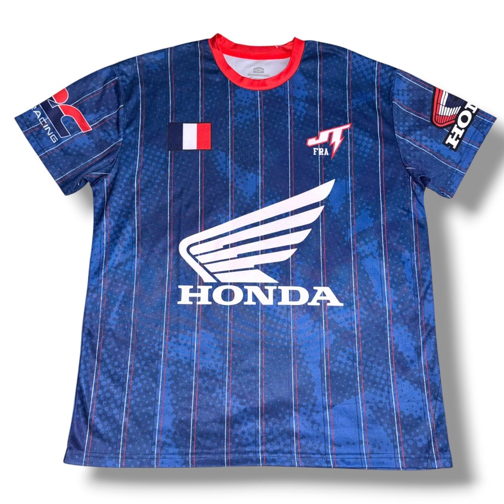 JT Racing Honda Jersey Mens XL Blue Motocross Racing Shirt Short Sleeve FRA 26